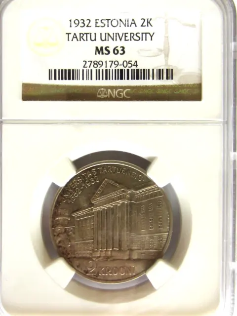 Estonia Silver 2 Krooni 1932 - MS63