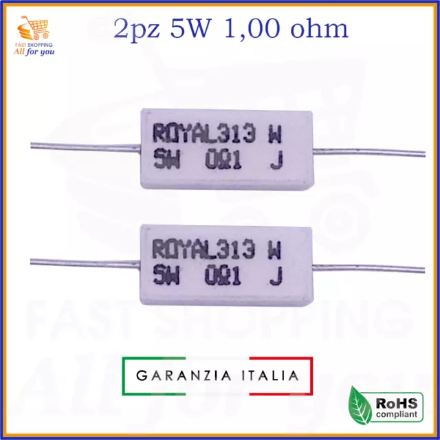 Kit resistenze 5 watt resistenza in ceramica ceramiche 1 ohm resistore a filo