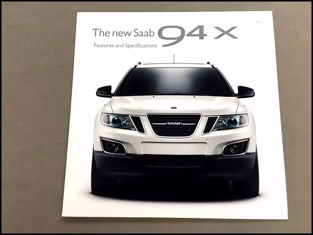 2011 SAAB 94x Features and Specifications Original Car Sales Brochure Folder