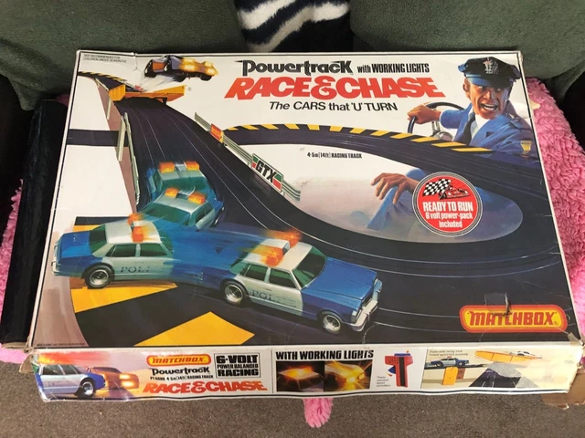 Race And Chase Pt 6000 Matchbox Powertrack Vintage 1980’s Slot Car Racing System