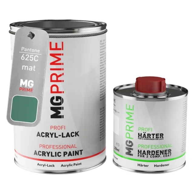 Pantone 625C Green mat peinture acrylique 1,5 Litres 1500 ml durcisseur inclus