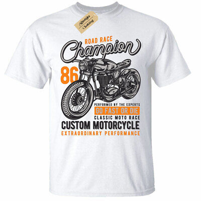 Men's Biker T-Shirt | S to Plus Size | Motorbike Road Race Champion Rider