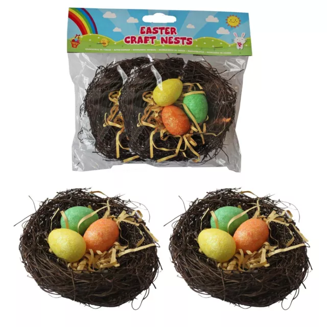 Pascua Decoración, Capó Creación, Artes y Manualidades - 2X Nidos Con Purpurina
