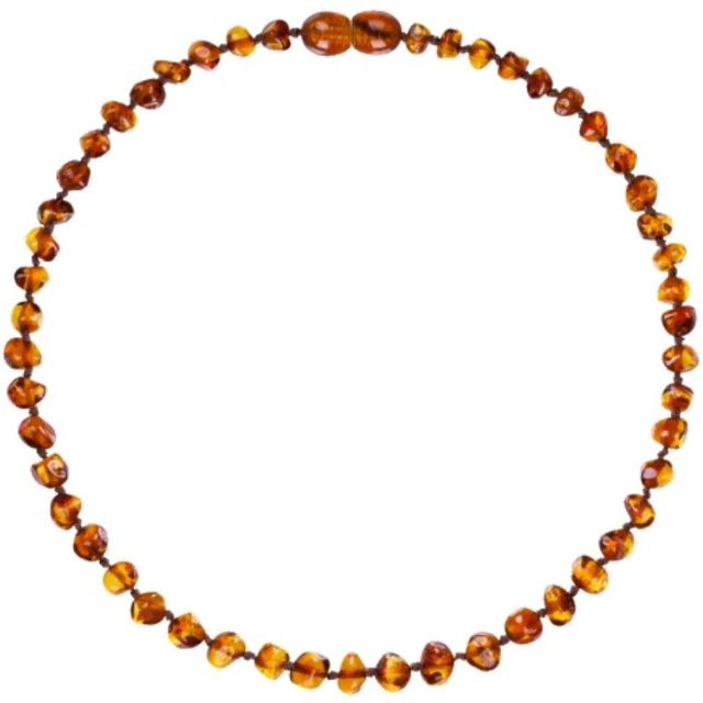 COLLIER AMBRE COGNAC de la mer baltique pour les dents garçon fille EUR 12,99 - FR