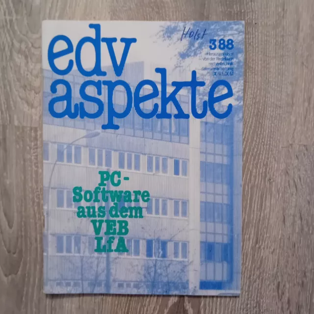 DDR Heft- edv aspekte- PC-Software aus dem VEB LfA