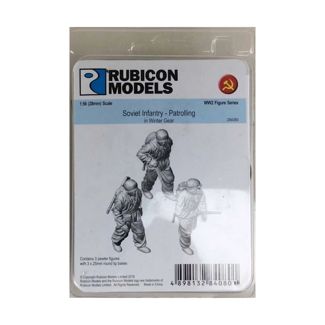 Rubicon Mod Soviet WWII Mini 2  Soviet Infantry - Patrolling in Winter Pack New