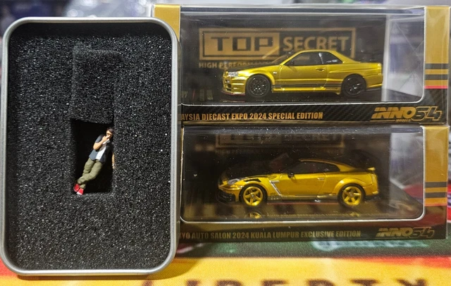 Top Secret Figure INNO64 1/64 NISSAN Skyline R34/GT-R R35 Top Secret & Exclusive Figure ...