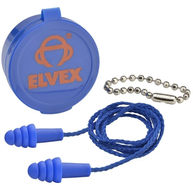 Elvex Quattro 50 Pack Corded Earplugs w/carry case 27NRR