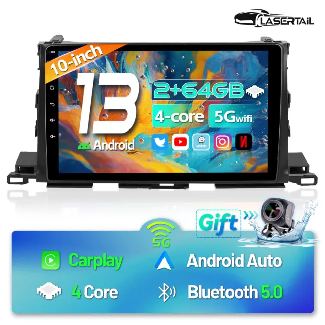 For Toyota Highlander 2014-19 Android 13 Apple CarPlay Car Radio Stereo GPS Navi