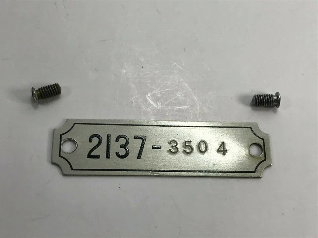 VTG White 2137 Sewing Machine Display Model Number Badge Plate Tag Part