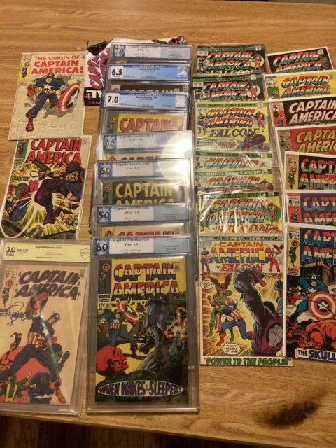 Captain America silver age Lot Cgc Pgx Cbcs SS 101 - 192 Red Skull Origin Keys