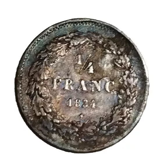 Belgique 1/4 De Franc 1834  Argent Léopold 1 er