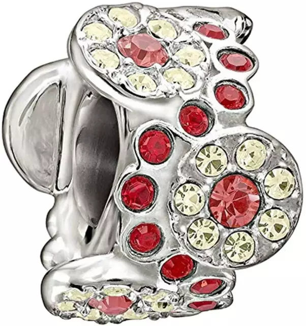 ⭐️ Chamilia ❀DAISY BOUQUET❀ Red & Yellow Swarovski Sterling Bead 2083-0456 $65