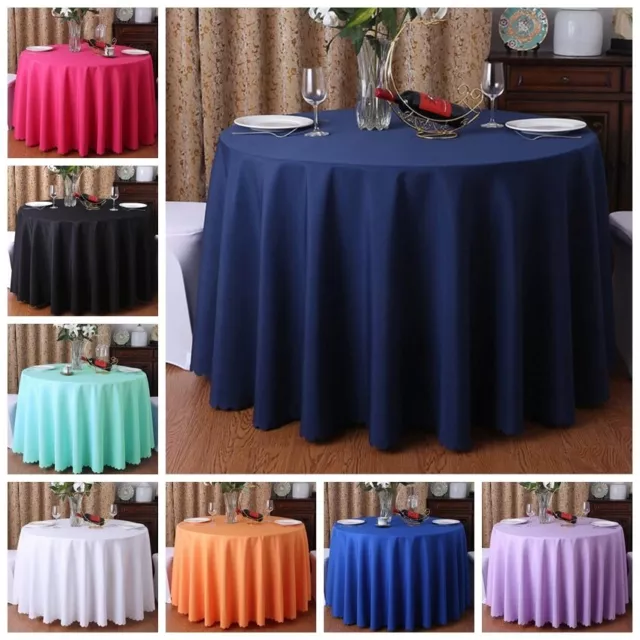 Decoration Table Cloth Round Cover Polyester Solid Colour Hotel Banquet Party