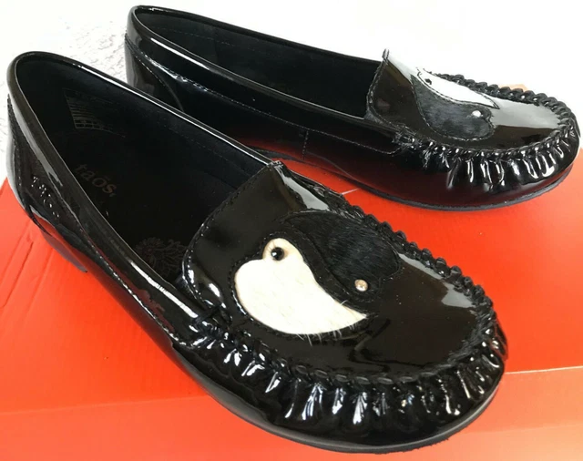 Taos Soulmates SOU-9583 Black Patent Slip-On Yin Yang Loafers Shoes Womens 7