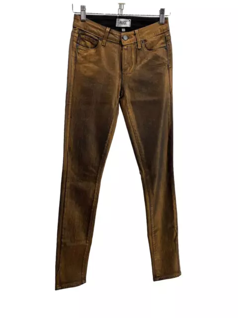 Paige JEANS SKINNY BRONZO METALLIZZATO DA DONNA