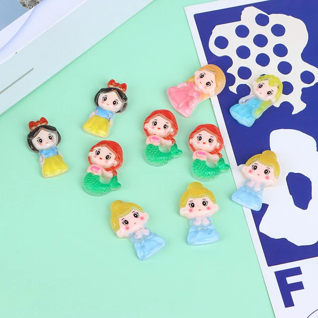 10pcs Resin Cartoon Princess Resin cabochons accessories for girls hair clotheEN