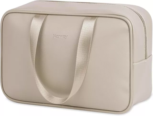 Full Size Toiletry Bag Women Large Cosmetic Travel Makeup Large, A-Brown