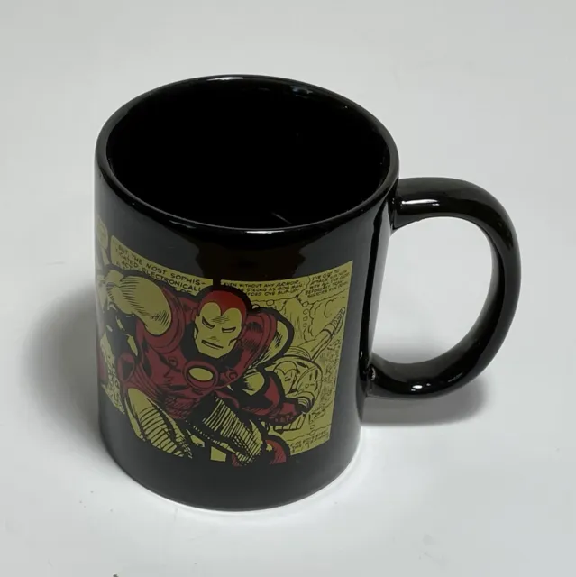 Marvel Invincible Iron Man Comic Wrap Ceramic on Black Coffee Mug Cup 11 oz
