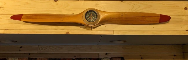 Vtg Us Propellers Inc Wooden Propeller 42” Aviation Wwii Drone Airplane Clock