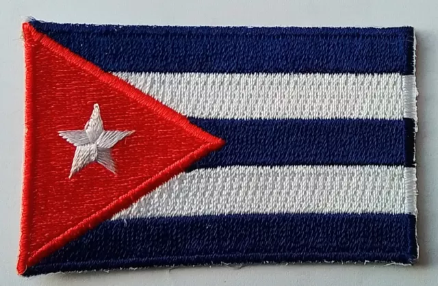 CUBA FLAG PATCH Embroidered Badge 3.8cm x 6cm Caribbean Island República de Cuba