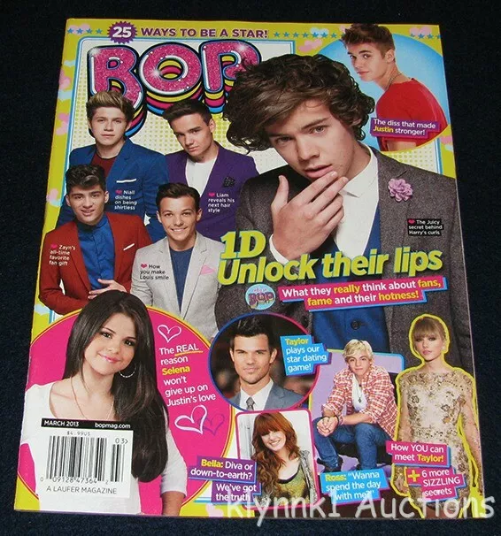 BOP Magazine March 2013 One Direction Justin Bieber Selena Zayn Taylor Swift