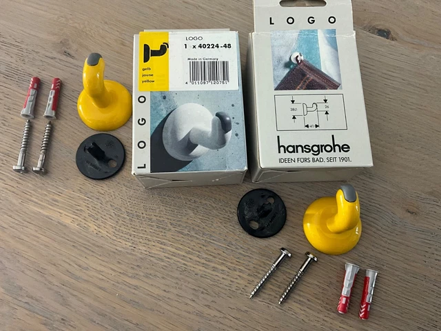 HANSGROHE AXOR UNO - Logo 2 x Handtuchhalter Gelb , Logo, Rarität, EUR ...