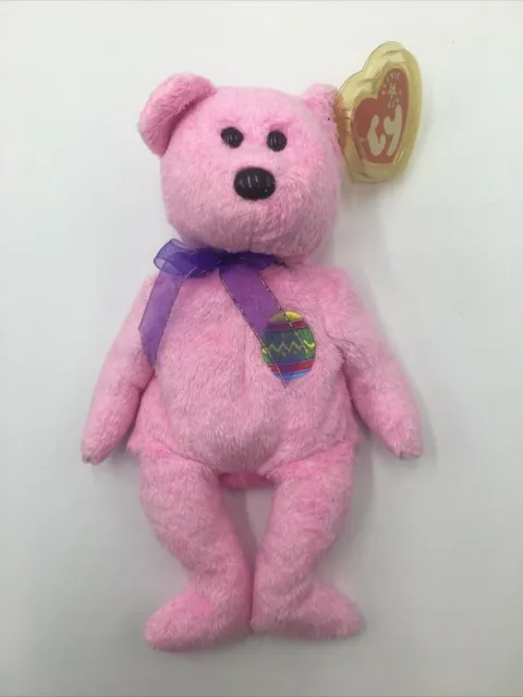 Ty Eggs The Pink Easter Teddy Bear Beanie Buddies