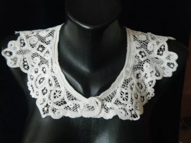 Edwardian time old Brussels Collar tape lace combo mesh net hand done lace