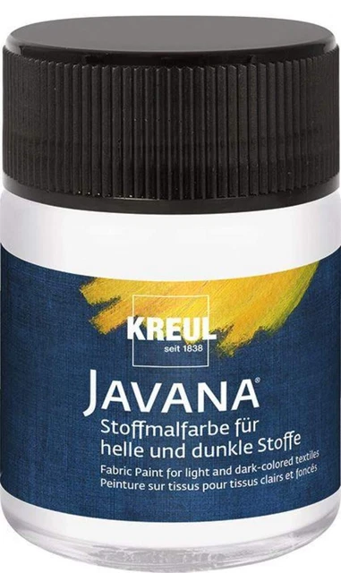 KREUL Javana Stoffmalfarbe für helle und dunkle Stoffe Weiss 50 ml