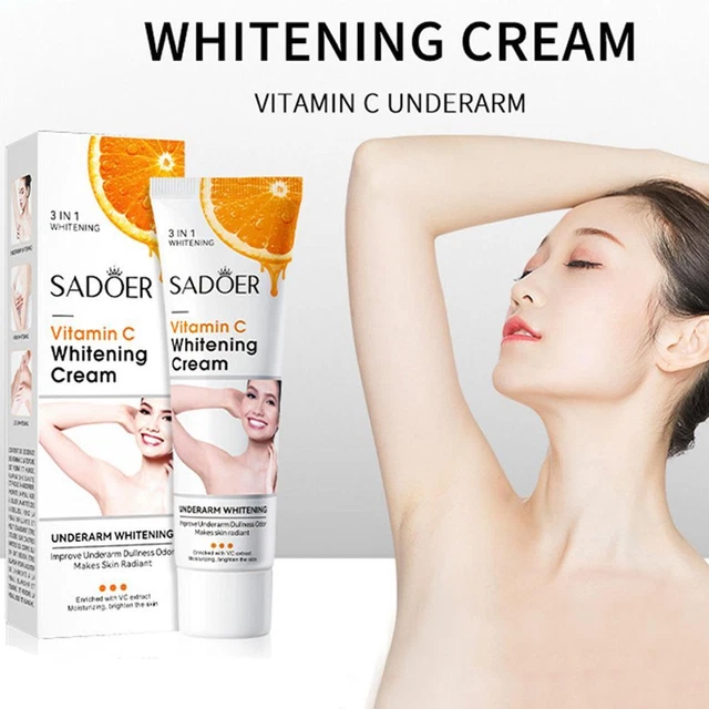 Crema blanqueadora corporal con vitamina C axilas rodillas nalgas partes privadas hidratación