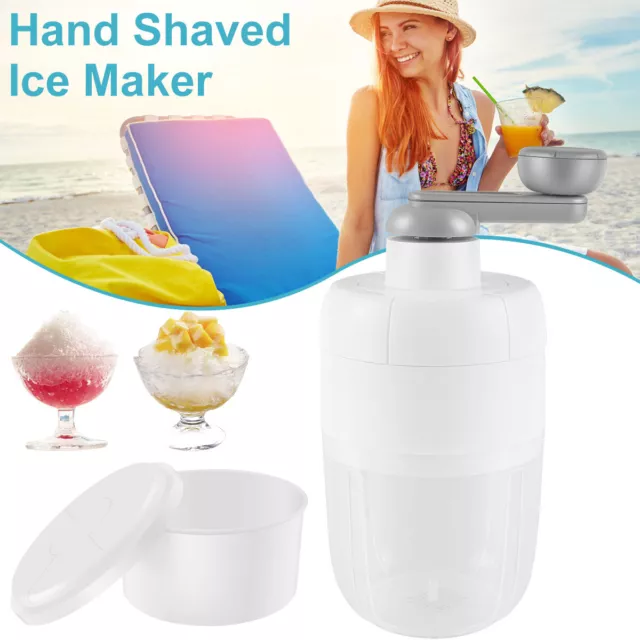 Manual Ice Crusher 1000ml Hand-Crank Ice Shaver with Ice Freezing Mold `