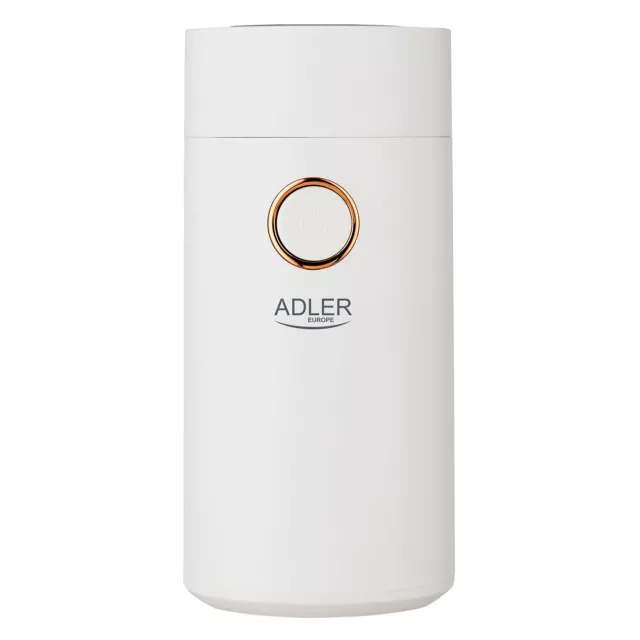 Adler elektrische Kaffeemühle 150 Watt Einmalige Mahlleistung 75 g weiß AD4446wg