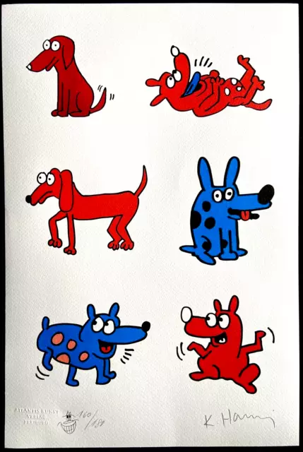 Keith Haring - Lithographie 180ex _[ Jeff Koons Kenny Scharf Andy Warhol)]