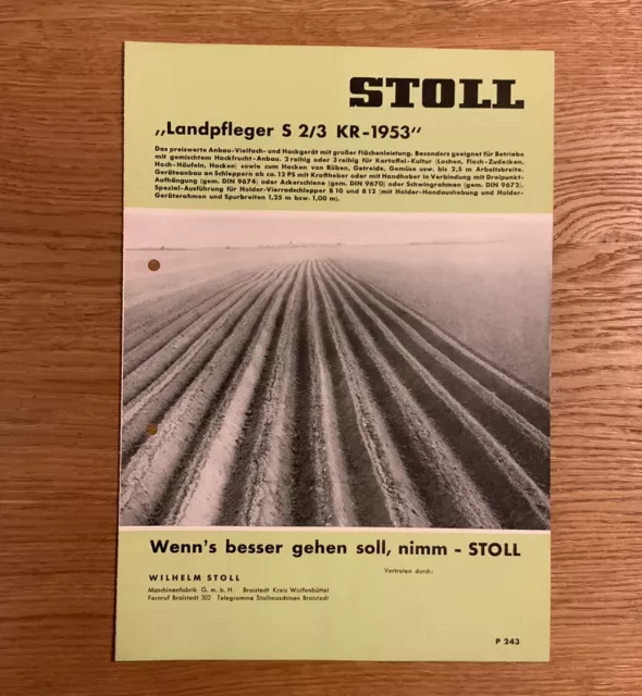 Orig. STOLL Landpfleger Programm Prospekt Heft Landmaschinen Traktor Werbung