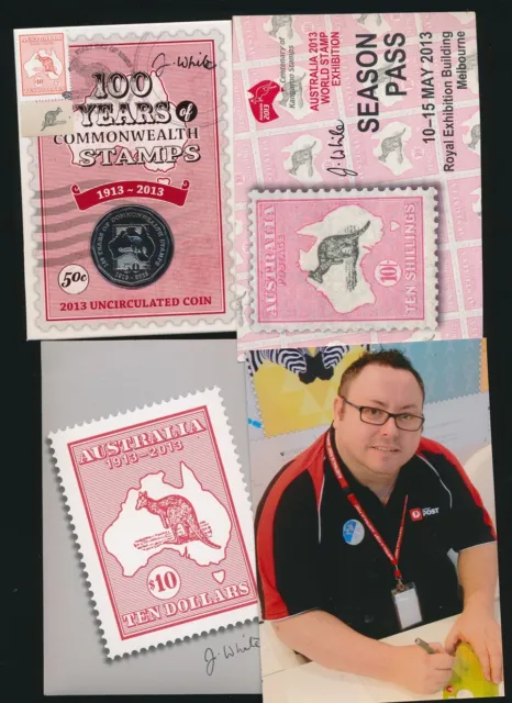 Australia:  2013 50c Centennial of Kangaroo Stamps Autograph Set, Very Scarce