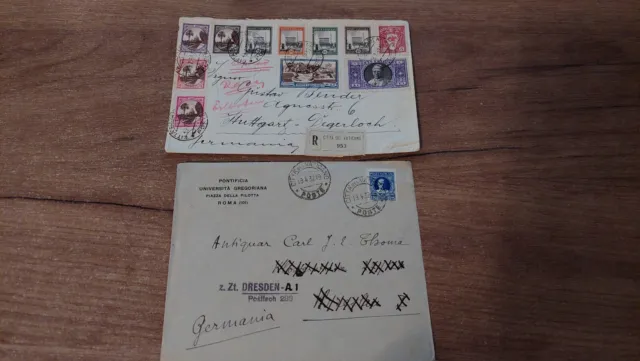 VATIKANSTADT - 2 toll frankierte Briefe nach Deutschland 1932/1938