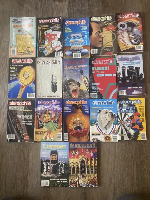 STEREOPHILE Magazine Lot of 17 Issues 1987-1993 High Fidelity Stereo Audiophile