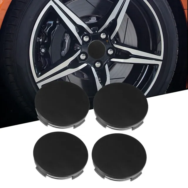 Black ABS Plastic Wheel Center Hub Cap Covers 65mm Dia Set of 4 Universal Fit