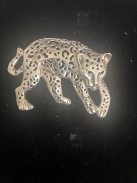 Emilia Castillo LARGE Sterling Pierced Jaguar Panther  Brooch 3” x 2.75” 3oz!!!!