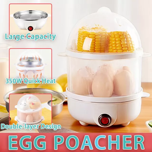 Electric Egg Cooker Soft Hard Boiler Bowl Poacher Steamer Noise Free For Kitchen