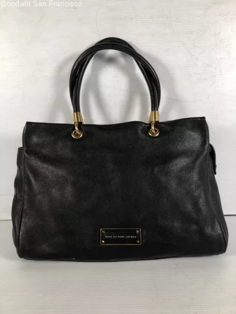 Marc By Marc Jacobs Womens Black Leather Double Handles Medium Shoulder Bag