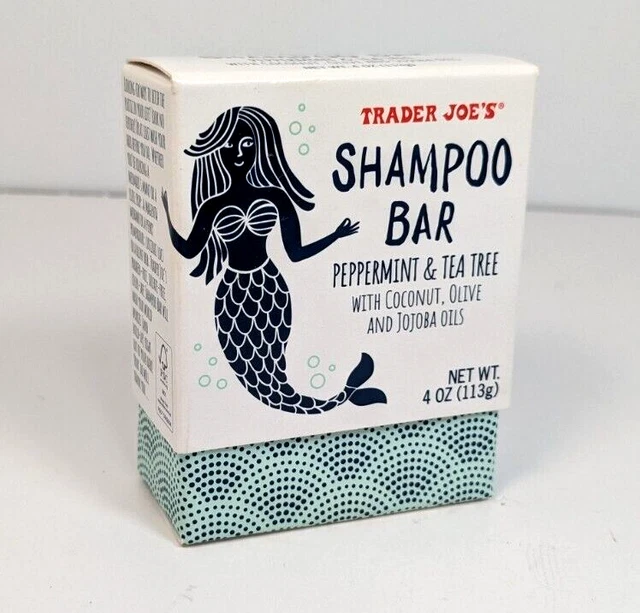 TRADER JOES SHAMPOO Bar Peppermint Tea Tree Coconut Olive Jojoba Oils