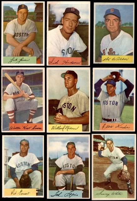 1954 BOWMAN BOSTON Red Sox Near Team Set 5 - EX (12/15 cartes) EUR 309 ...