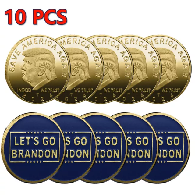 10 PCS Save America Again 45th President DONALD TRUMP EAGLE Challenge Coin