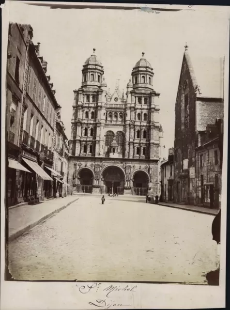 France, Dijon, Église Saint-Michel Tirage vintage print,  Tirage albuminé