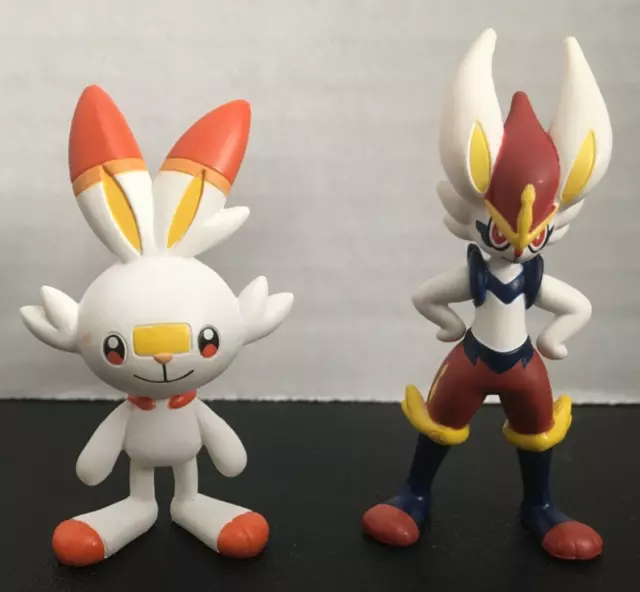 TOMY Pokemon Figure Toy Lot Scorbunny Cinderace Set of 2