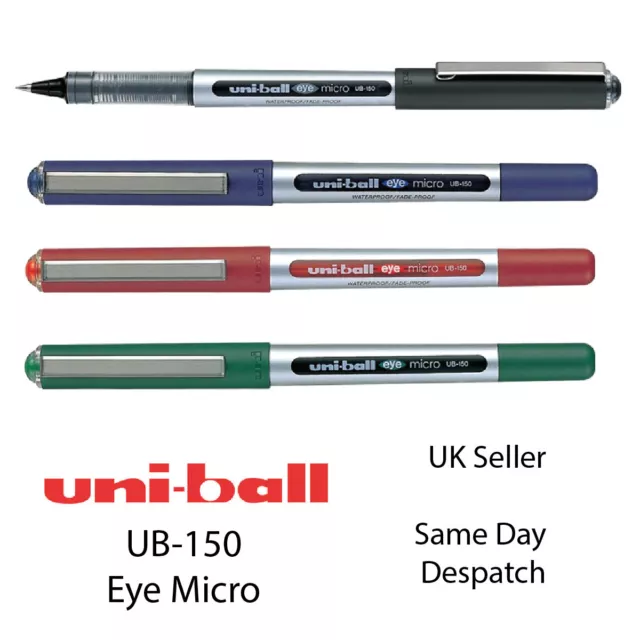 10x UNI-BALL UB-150 AUGEN FEINER ROLLERBALL 0,5 mm STIFT UB150 - SCHWARZ BLAU ROT GRÜN