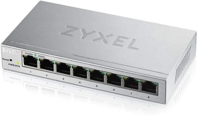 Zyxel 8 porte switch gestito Gigabit Web VLAN, QOS, IGMP e LAG GS1200-8 senza ventola