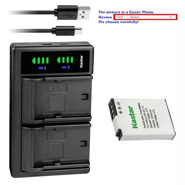 Kastar Battery LTD2 Charger for Nikon EN-EL12 MH-65 & Nikon Coolpix S6000 Camera